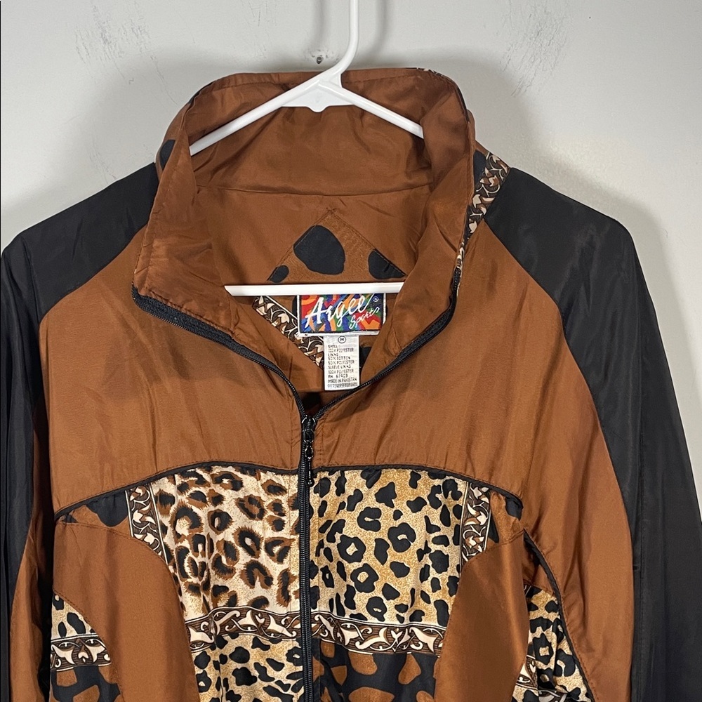Leopard Patchwork Windbreaker Jacket - image 3